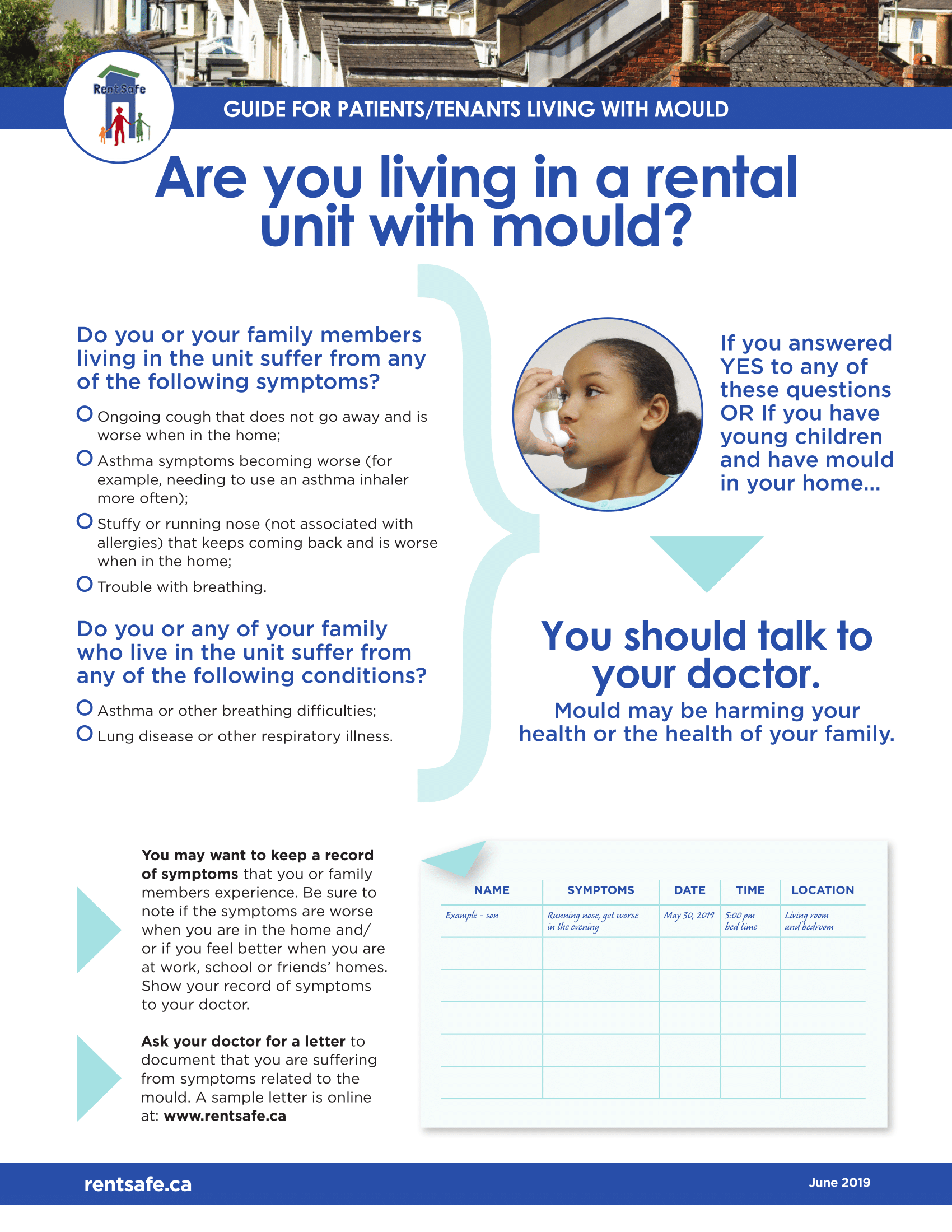 Guide for TenantsPatients Living with Mould, logo, page 1